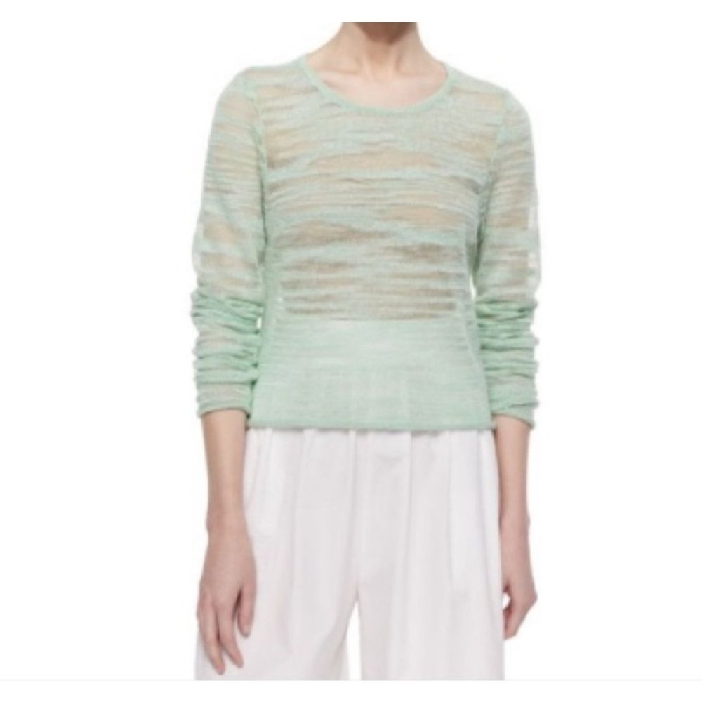 Alice + Oliva Fallon Cropped Sweater Pale Green size XS